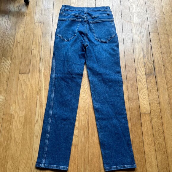 Madewell Size 25 Blue Denim Pendleton Stovepipe High Rise Slim Straight Jeans - Picture 11 of 13